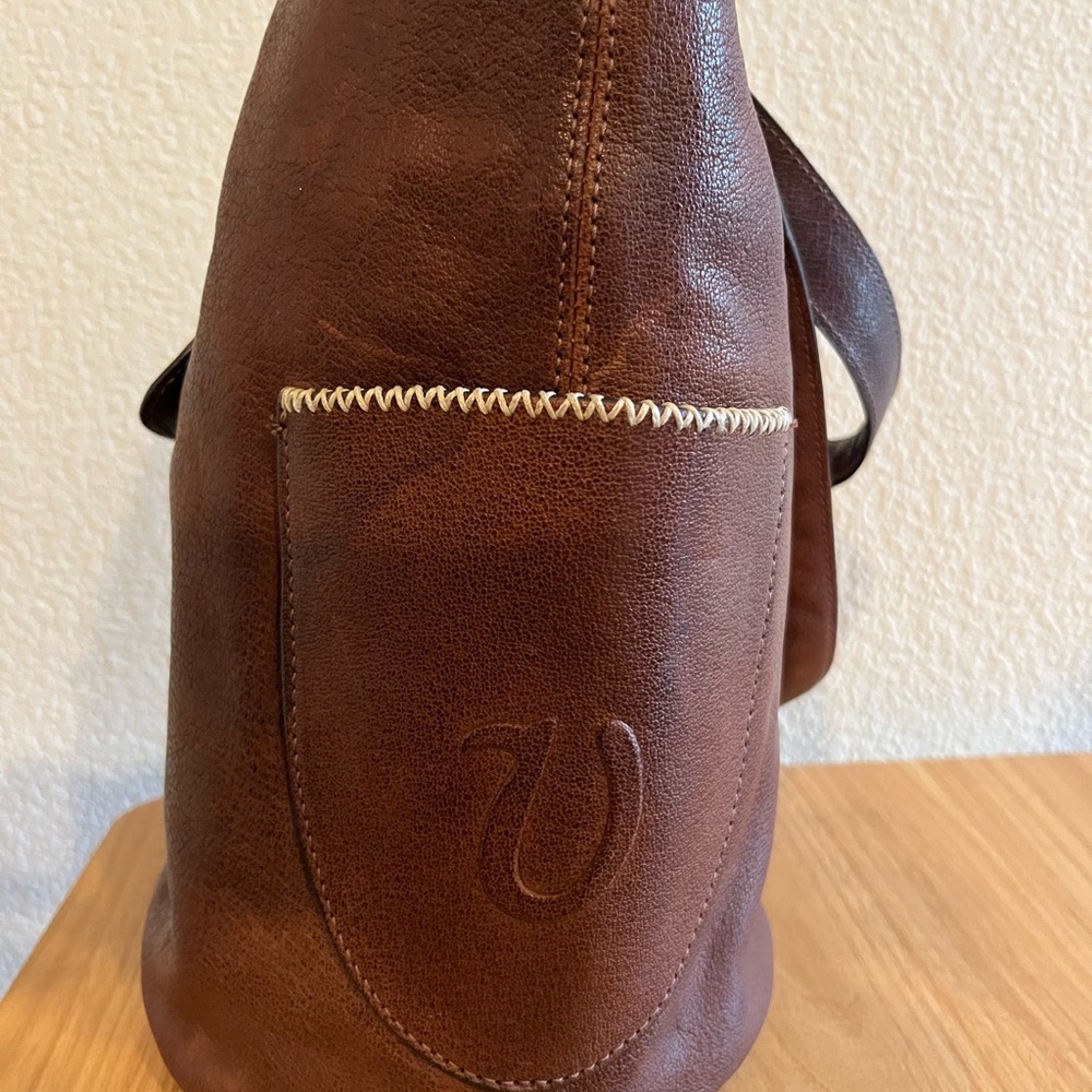 Brown Leather Bucket Bag - Picture 2 of 7